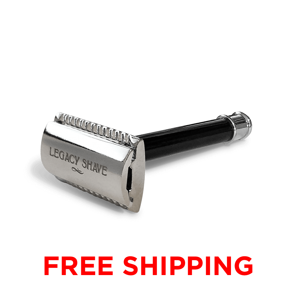 Legacy Shave’s Classic Chrome Double Edge Safety Razor (includes a 5 pack of blades) Legacy