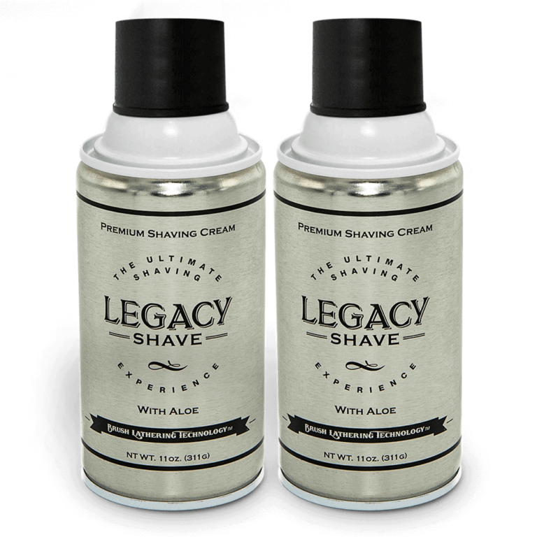 Legacy Shave Cream w/ Aloe 2 Cans with Caps Legacy Shave Unique